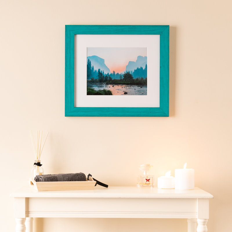 Cadre photo à finition usée Boggs, 12 po x 12 po, Turquoise