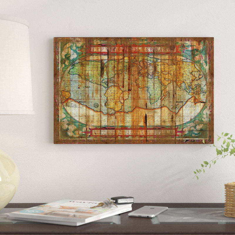 «Antique World» par Diego Tirigall, impression sur toile, 16" H x 24" W x 1" D, Papier d'art encadré noir, Blanc