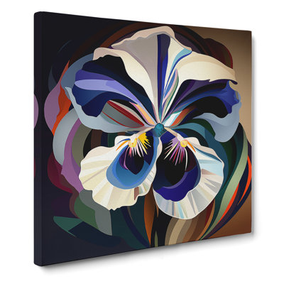 Iris Flower Constructivism No.1 - Wrapped Canvas