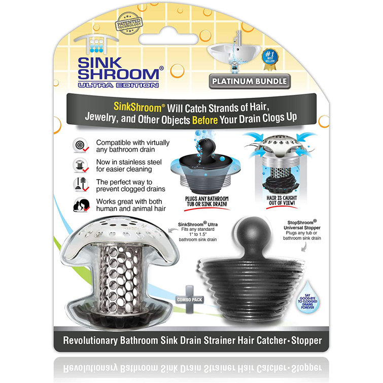 ShowerShroom (Gray) The 2 inch Hair Catcher That Prevents Clogged Shower  Drains