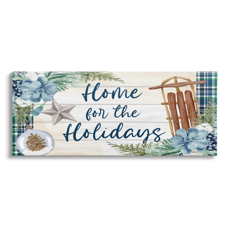 «Home For The Holiday», impression sur toile Tartan, H 17 po x l 40 po x P 1,5 po