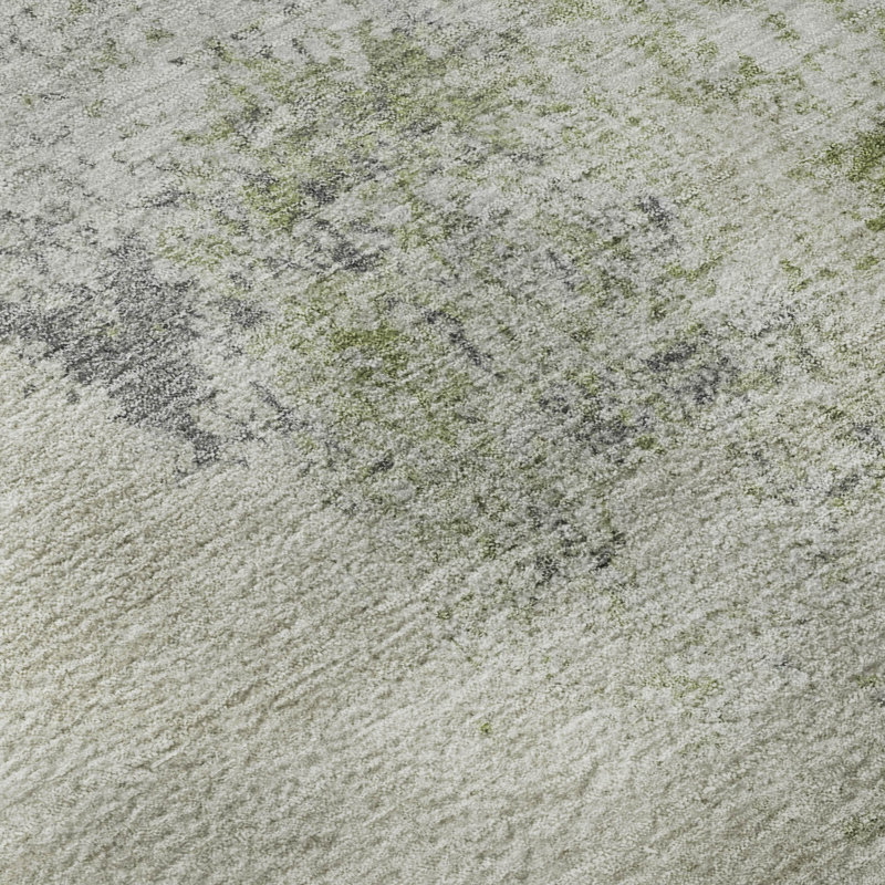 Premium Machine Washable Mayfield AMF2070 Abstract Rug, 2'3" x 7'6" Runner, Linen
