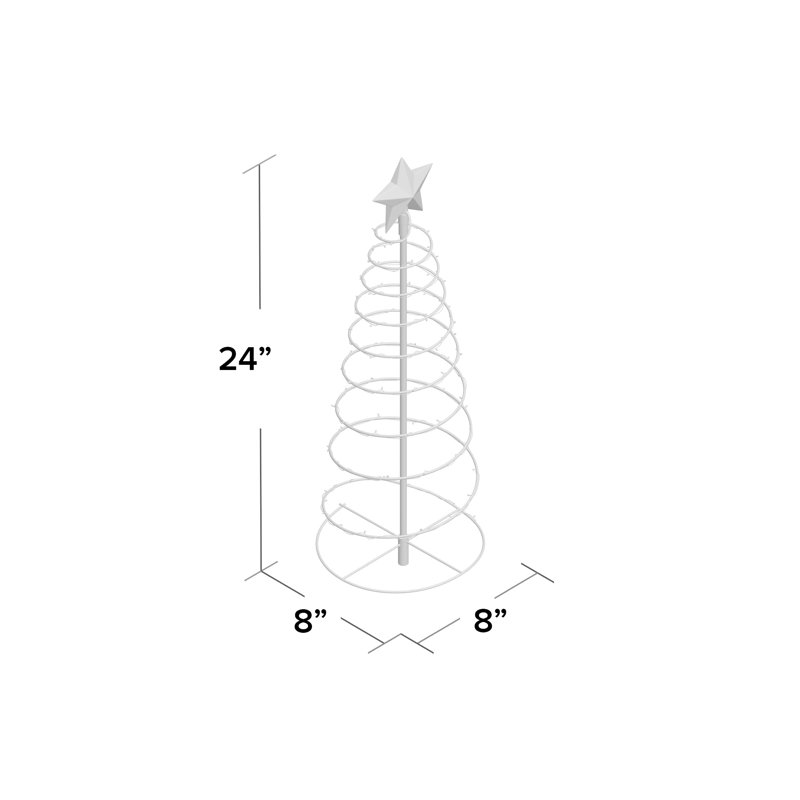 2 ft. Merrylite Solar LED Pre-Lit Outdoor Christmas Tree - Holiday Decor Stake Light, Red/Blue/Yellow
