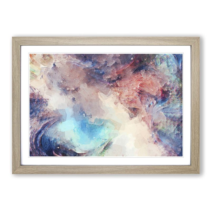 Stormy Times in Abstract - Framed Print, 36cm H x 48cm W x 2cm D, Oak Framed