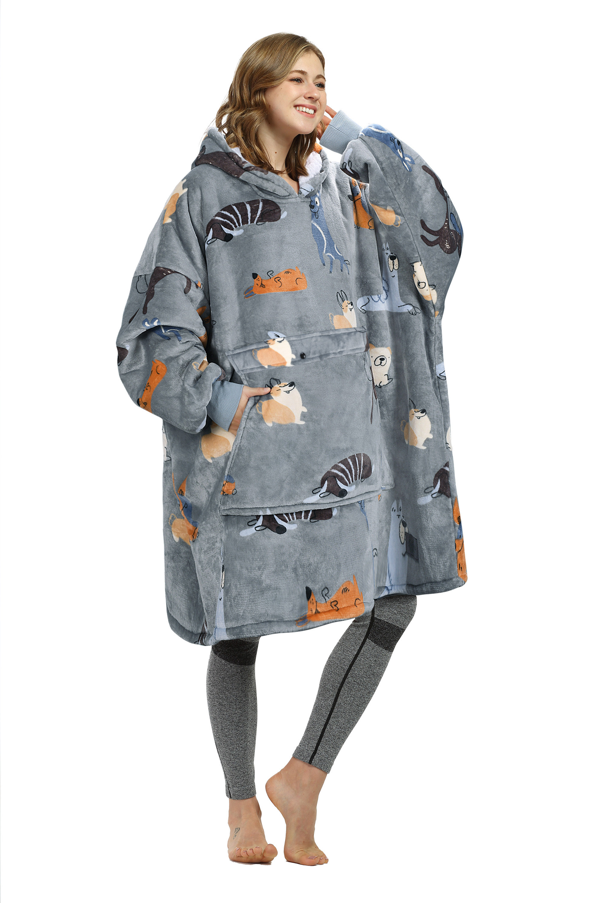 Catalonia Wearable Fleece Blanket For Adults Catalonia Oversized