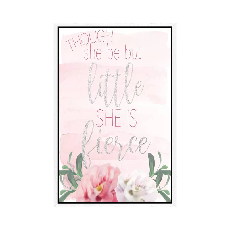 She Is Fierce by Kimberly Allen - Print on Canvas, 66.04cm H x 45.72cm W x 3.81cm D, White Framed