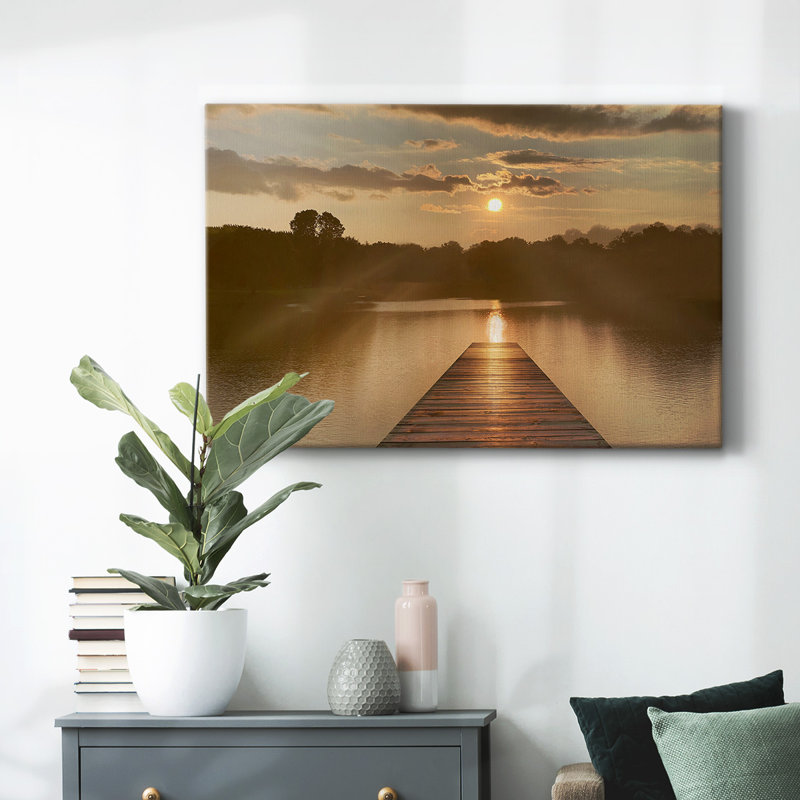 Toile tendue avec galerie Sunrise Dock, H 40 po x l 60 po