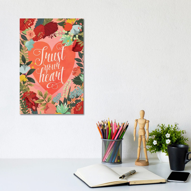 Trust Your Heart by Mia Charro - Wrapped Canvas Gallery-Wrapped Canvas Giclée, 20.32 cm H x 30.48 cm W
