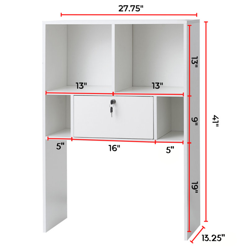 Yak About It Locking Safe Bookshelf - Desktop, White