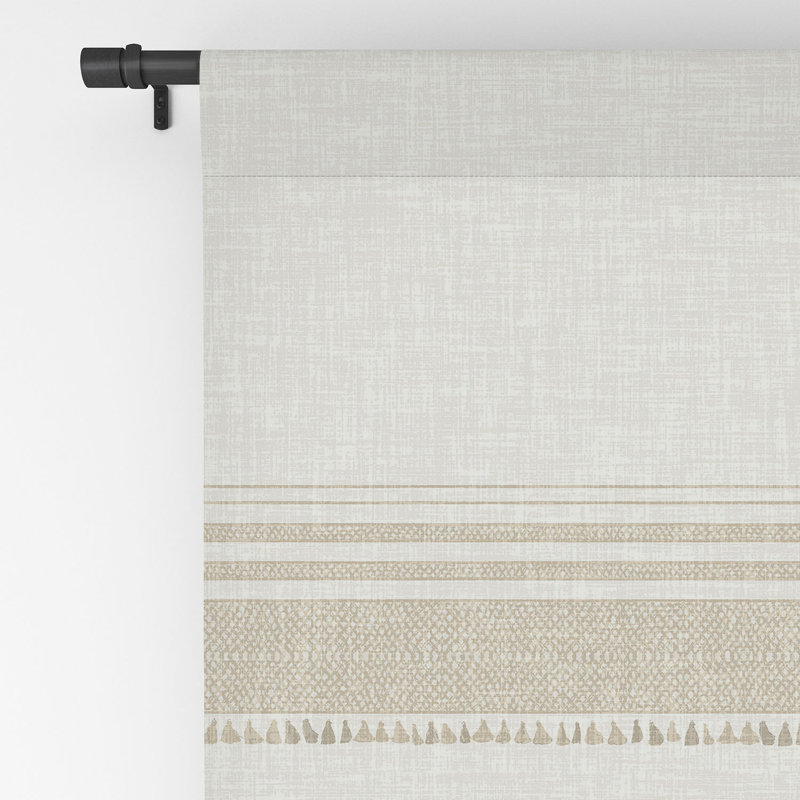 Rideau simple occultant avec passe-tringle Stahl, Beige / Blanc