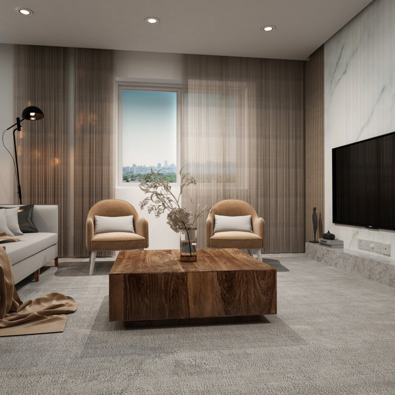 Caidyn Modern Solid Wood Square Coffee Table