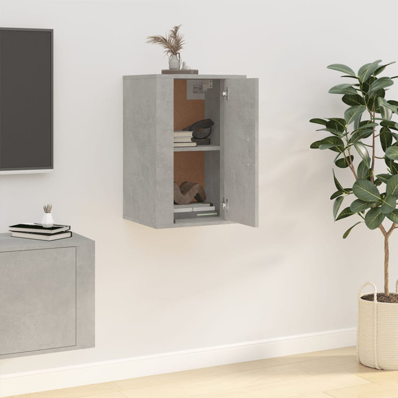 Onish TV Stand for TVs up to 28", 60cm H x 40cm W x 34.5cm D, Concrete Grey