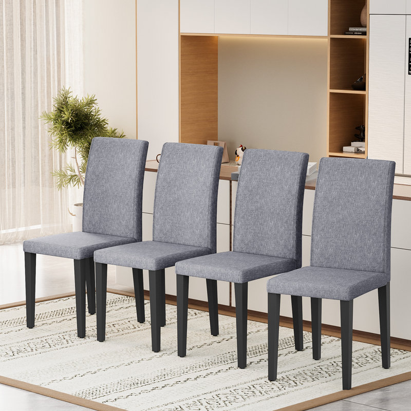Anders Upholstered Dining Chair With Metal Legs, Brown, Black