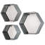 Tablettes flottantes hexagonales en métal galvanisé Vrinda