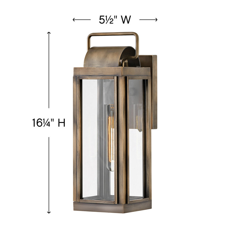 Harbor Sag Outdoor Wall Lantern, 16.25" H x 5.5" W x 7.5" D, Burnished Bronze