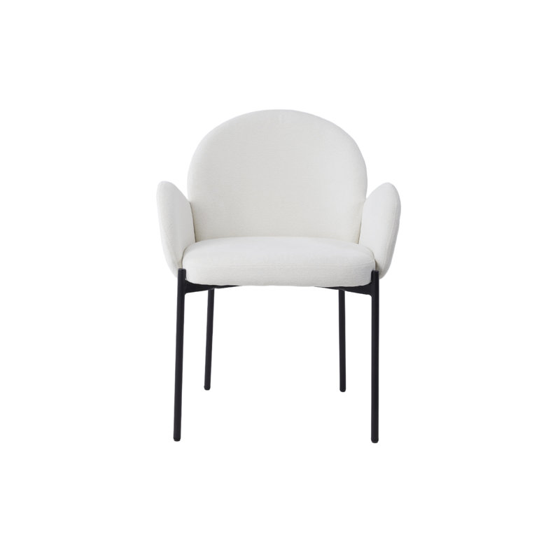 Hiawatha 65cm H Teddy Upholstered Wing Back Armchair, White