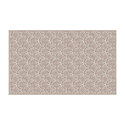 Tapis abstrait en chenille / polyester tissé à la main rose Fiontan