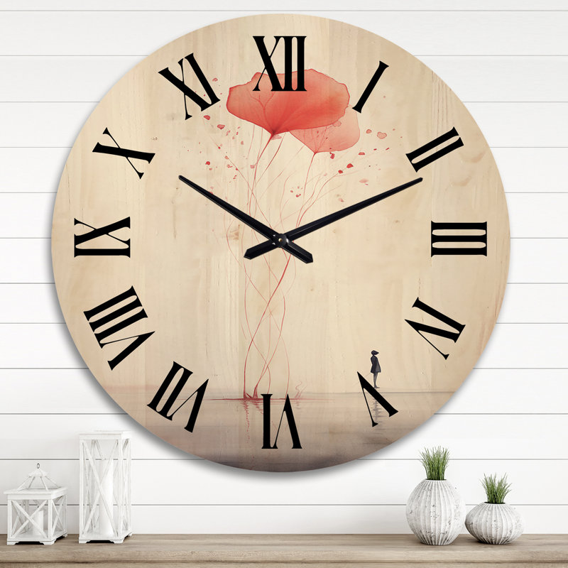 Horloge murale en bois massif Stoneville, Très grand