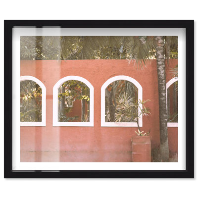 Décoration tropicale à motif ombré de fleurs tropicales par Notoriart, cadre noir, 21 x 17