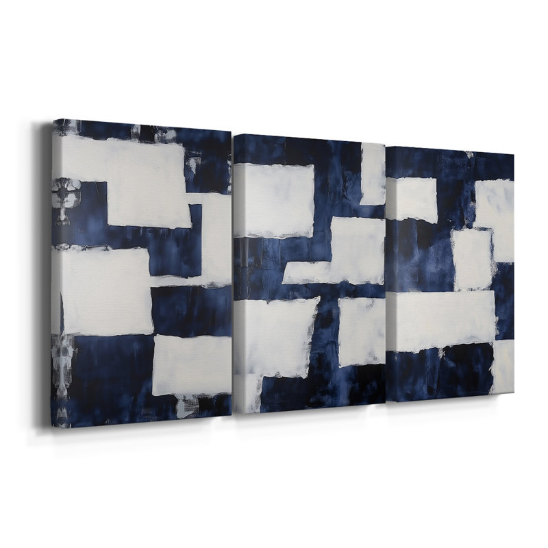 ABSTRACT Series DCCCxxxxx - Toile tendue sur mesure - 3 pièces, H 36 po x l 72 po