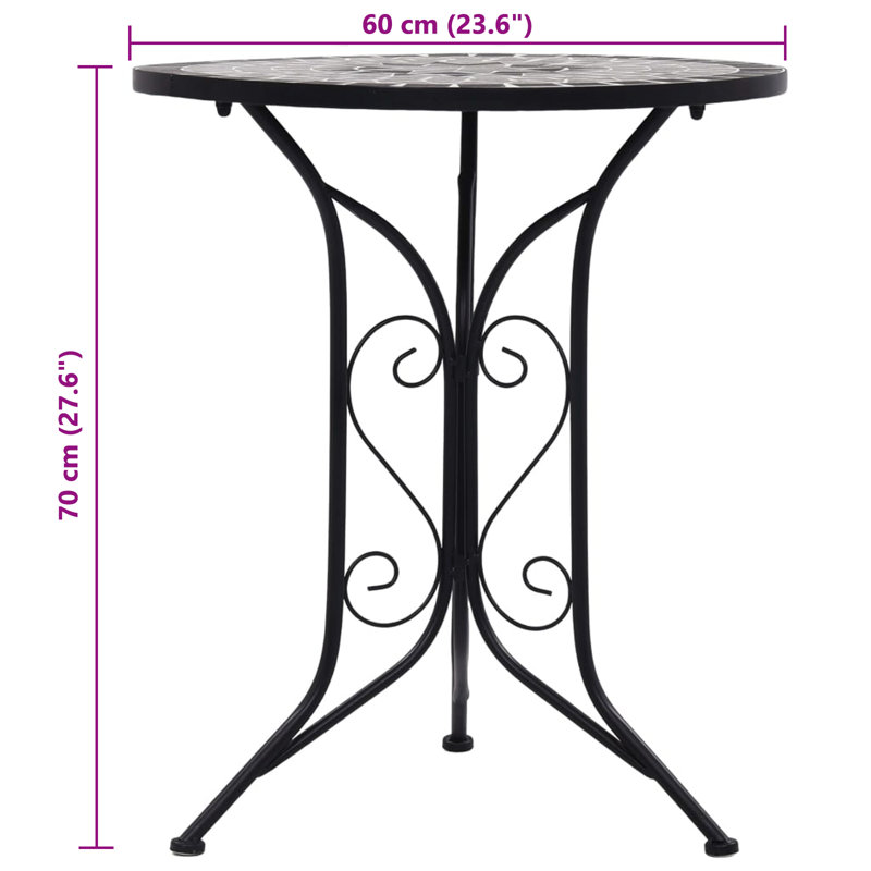 Braeden Ceramic Bistro Table 60 x 70 cm