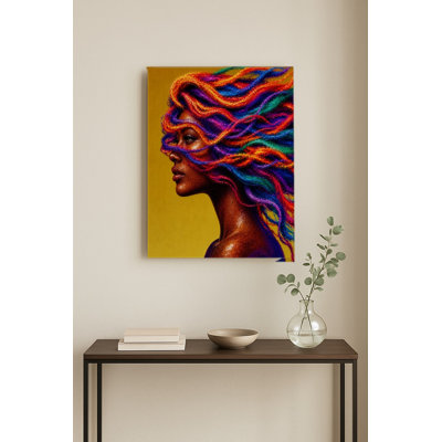 Un regard vers l'avenir en couleurs — Portrait mural en métal