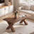 47" Rectangular Solid Wood Coffee Table with X-Shaped Legs for Living Room