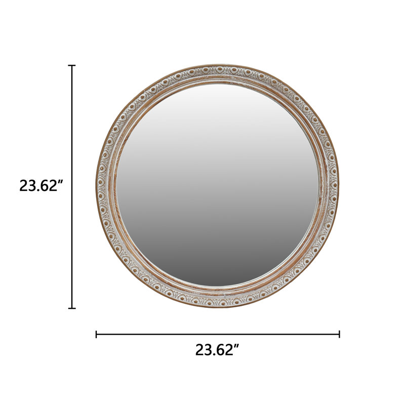 Miroir mural rond avec cadre sculpté