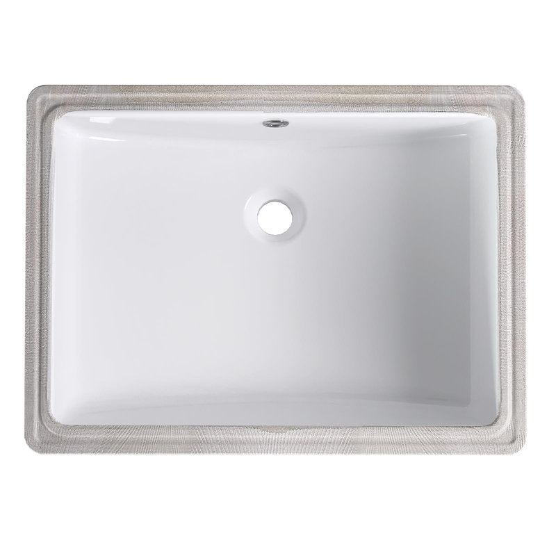 Lavabo pour salle de bain encastré rectangulaire, lavabo vasque 20 po x 15 po