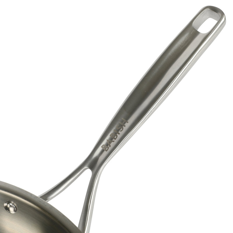 Babish 12.5-Inch Stainless Steel Non-Stick Fry Pan with Lid