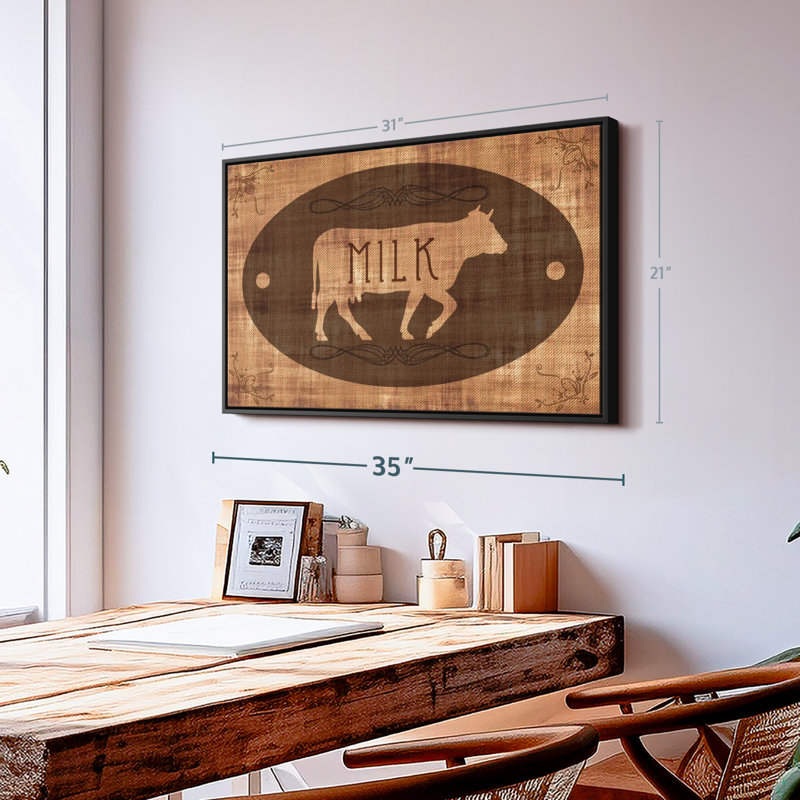 «Cow Milk Wall Art», H 21 po x l 31 po
