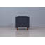 Chaise de canapé de salon capitonnée noire avec pieds en bois tournés-2005487048