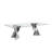 Modern Dining Room Sets,  94.49" Rectangular Tempered Glass Dining Table With Stainless Steel Dining Chairs-1720990301-1720990300-1725994421