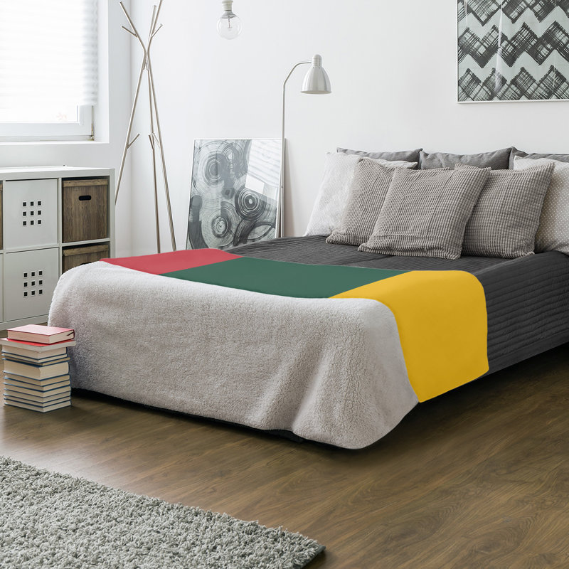 Quilted Throw Blanket, 30" x 40", Iron Range Red/Forest Green/Harvest Gold, Mink Touch