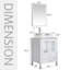 Meuble-lavabo simple avec plateau en bois Kas 24, lavabo vasque, robinet en alliage de zinc, pieds en bois massif Kas-445752406