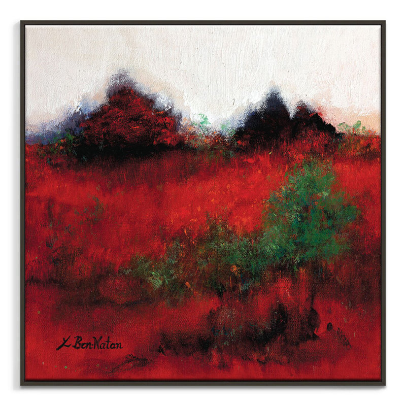 The Offspring by Lydia Ben-Natan - Painting on Canvas, 41cm H x 41cm W, Black