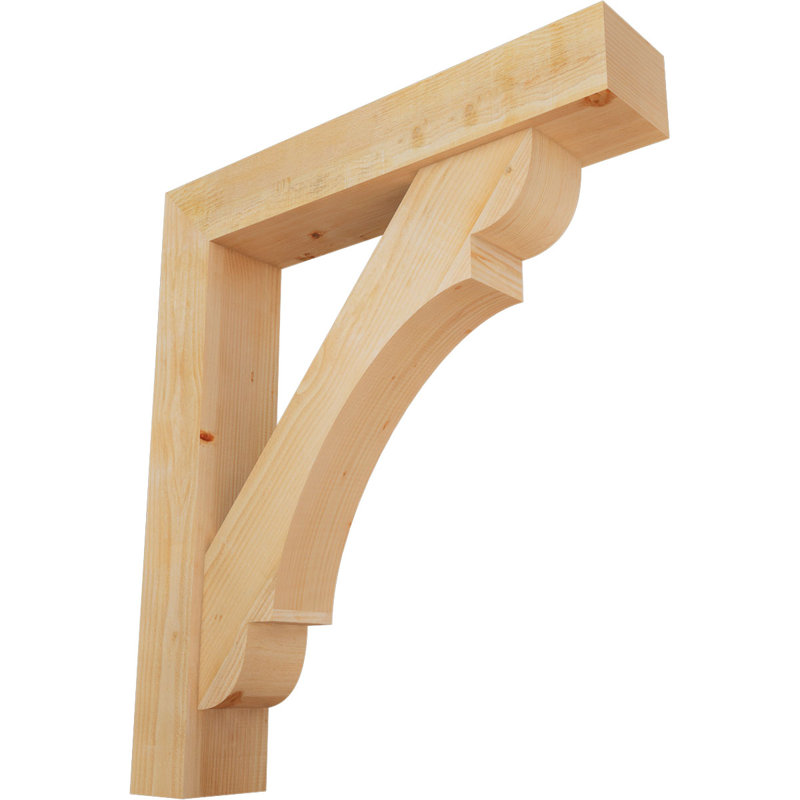 Olympic Block Offset Brace Bracket, 48 x 42, 8"W Douglas Fir (Rough Sawn)