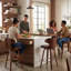 Tabouret de comptoir de cuisine moderne, tabouret de bar pour la salle à manger de comptoir de cuisine (ensemble de 2)-2025619094