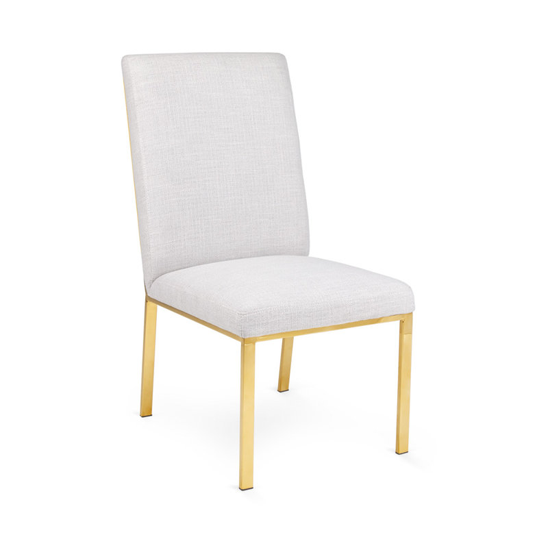 Chaise de salle à manger Coady Misty, Doré, Doré, Gris clair