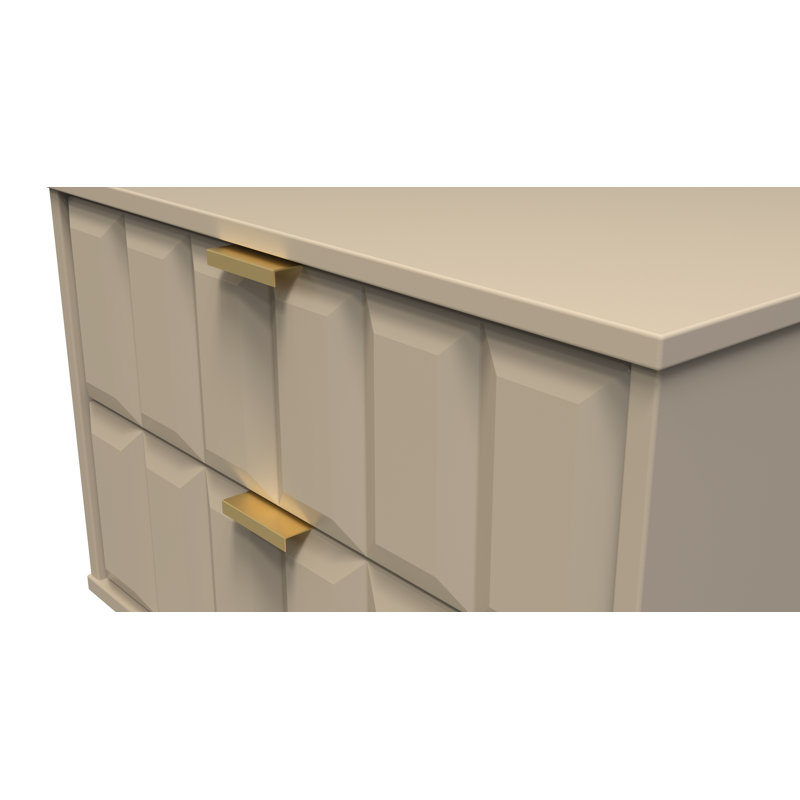 Allem 2 Drawer Midi Chest (Ready Assembled), Mushroom Matt