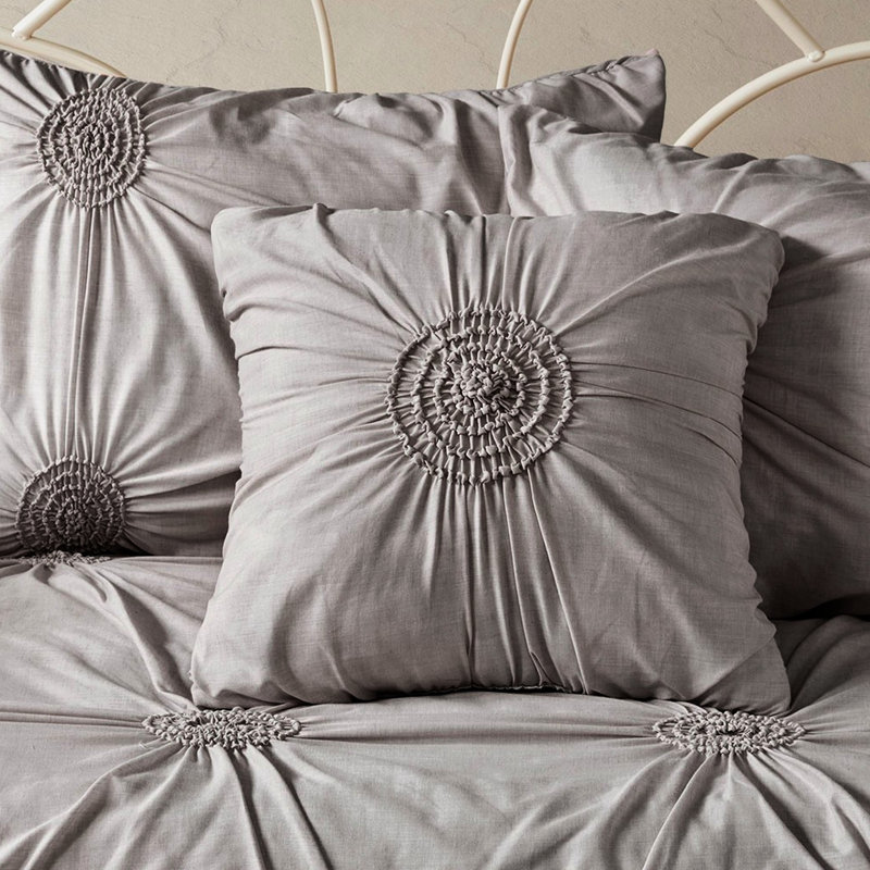 Housse de lit de jour réversible gris foncé avec coussins diamant inclus