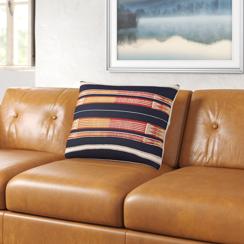 Marianne Embroidered Cotton Lumbar Throw Pillow, Polyester/Polyfill