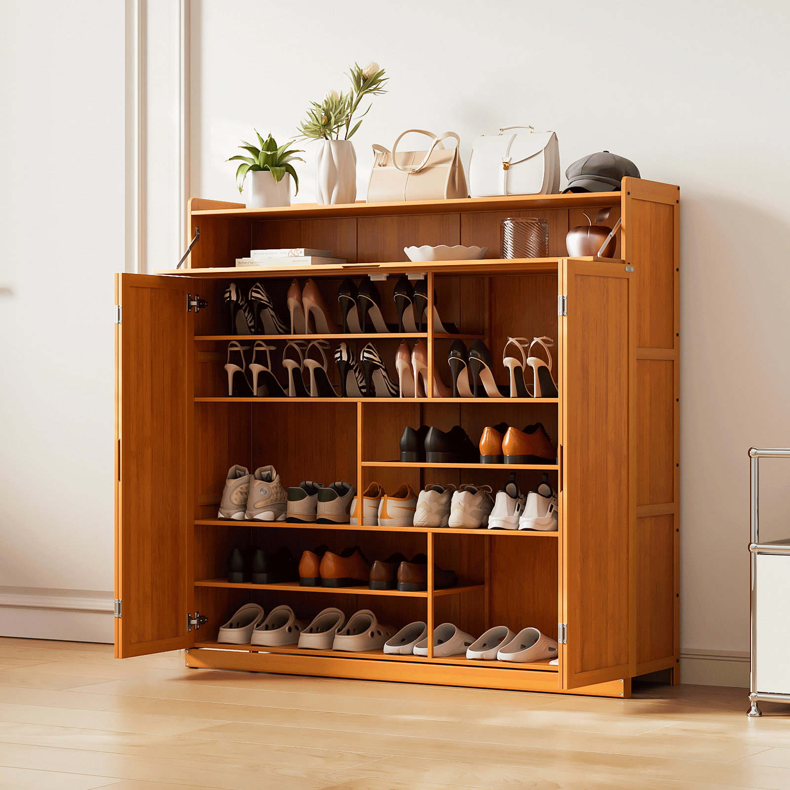 40 Pair Shoe Cabinet With Doors