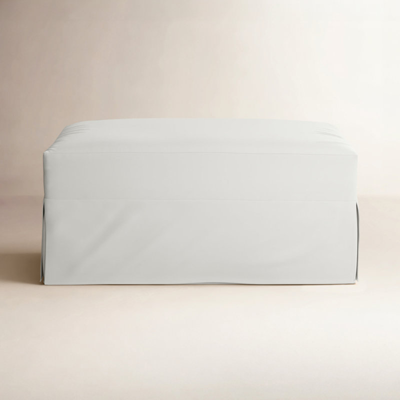 Cranbrook Upholstered Ottoman, Conversation Pearl Basketweave