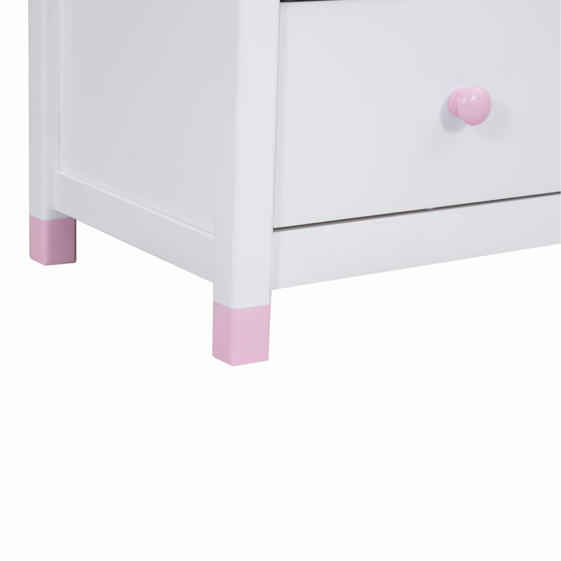 Table de chevet en bois avec deux tiroirs pour le rangement de la chambre à coucher