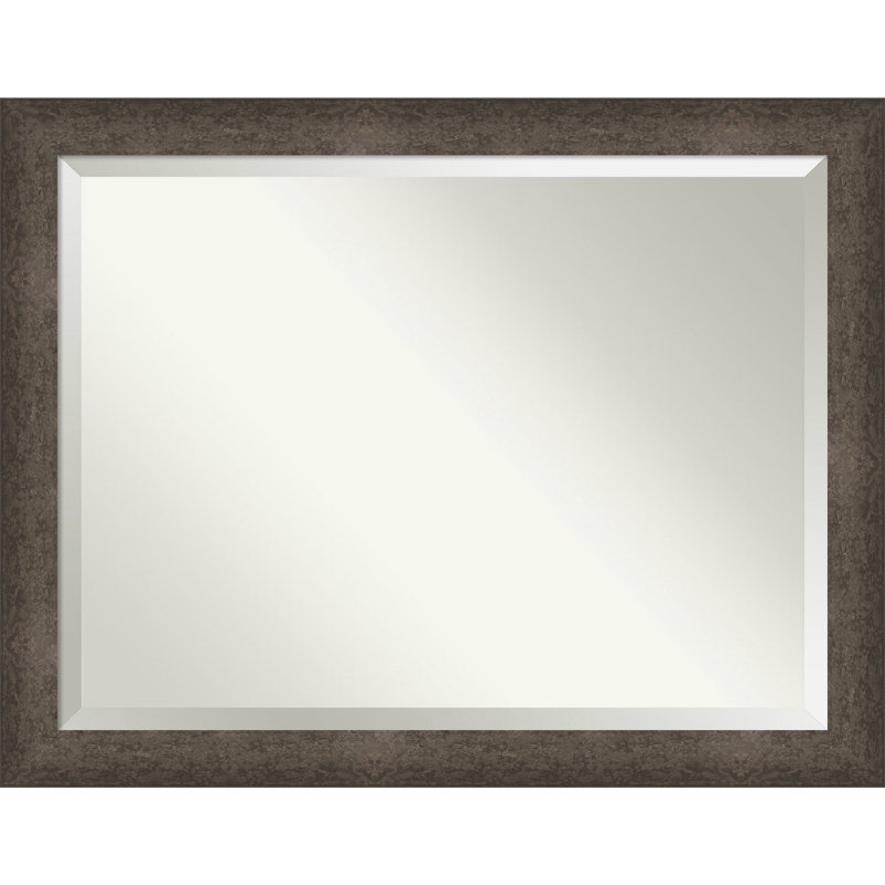 Jerissa Solid Wood Wall Mirror, 29.5" x 41.5", Bronze, Rectangle