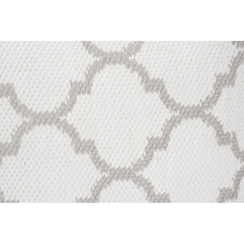 White and Taupe Gray Geometric Square Throw Pillow, 20" x 20"
