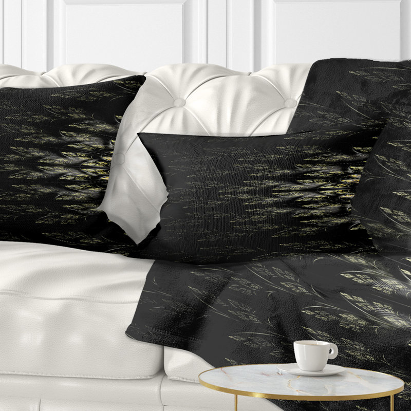  Coussin lombaire abstrait à fleurs fractales symétriques