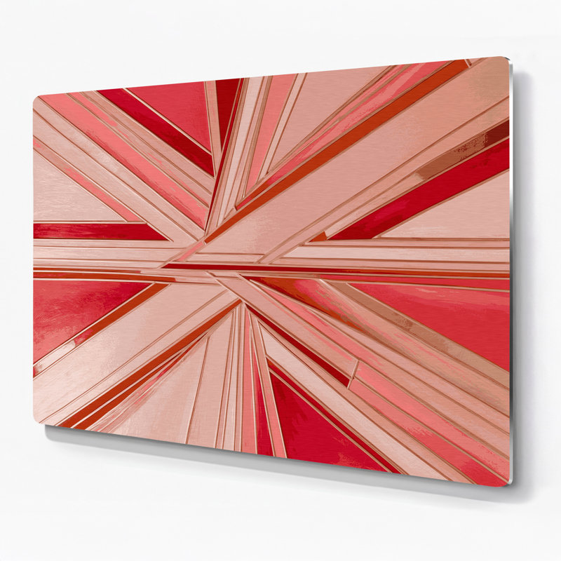 Hard Edge 29 - art mural en métal rose, H 20 po x l 30 po