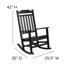 Ensemble de 3 chaises berçantes en résine de polyester toutes saisons avec table d'appoint décorative-622230933